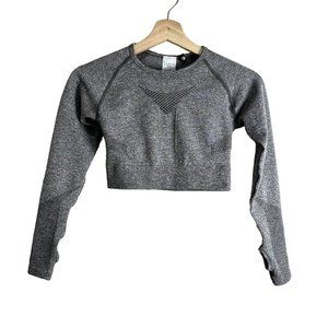AYBL Motion Seamless Long Sleeve Crop Top Womens Size S Gray Athletic Workout